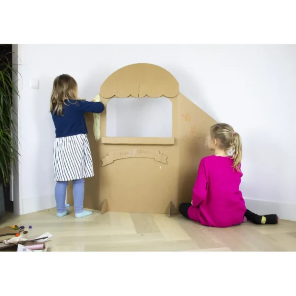 Outlet KarTent Pappkarton-Puppentheater Mit Drei Puppentieren