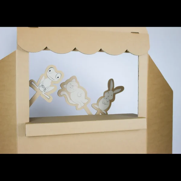Outlet KarTent Pappkarton-Puppentheater Mit Drei Puppentieren